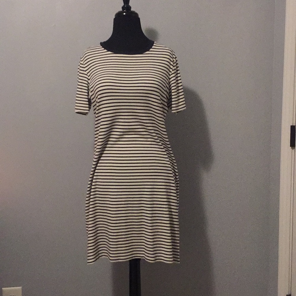 Navy and Cream striped Theory T-shirt Dress